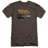 Back To The Future Time Machine Men's Ultra-Soft 30/1 Cotton Slim Short-Sleeve T-Shirt